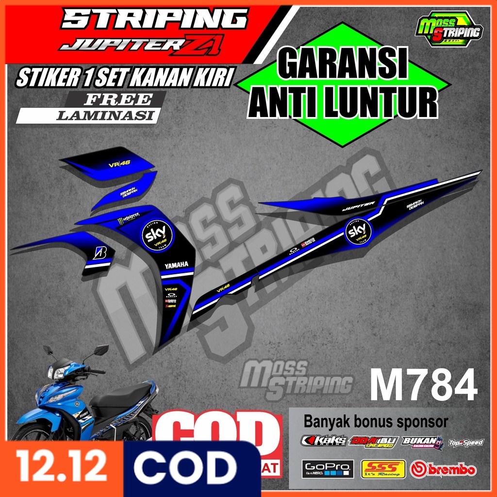 STIKER MOTOR STRIPING YAMAHA JUPITER Z1 KODE M784 STICKER MOTOR SETRIPING LIST VARIASI YAMAHA JUPITE