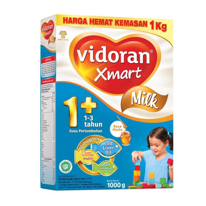 

VIDORAN XMART MILK MADU 1+ 950 GR