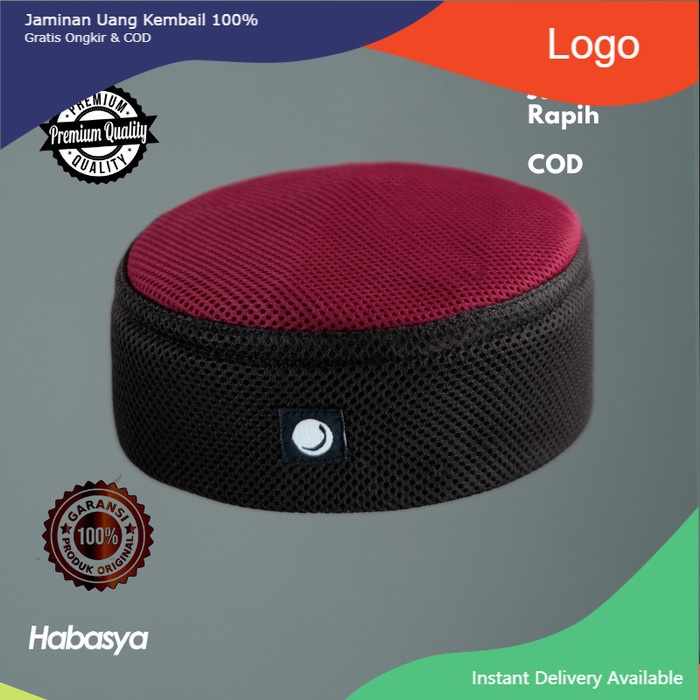 Peci Habasya Rosal - Peci Polos Pria Dewasa Songkok Cowok murah COD - HITAM MAROON