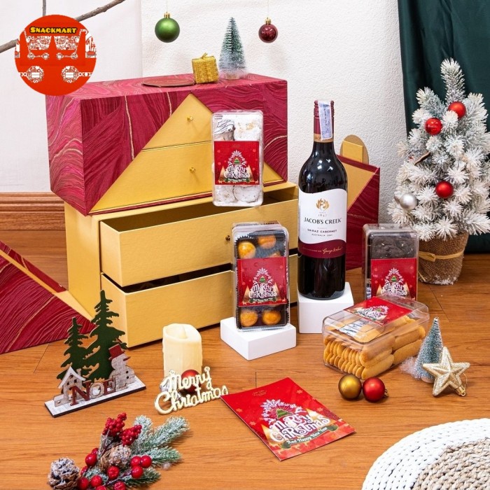 

Parcel Natal Cookies Hampers Kue Kering Natal Christmas Wine Premium