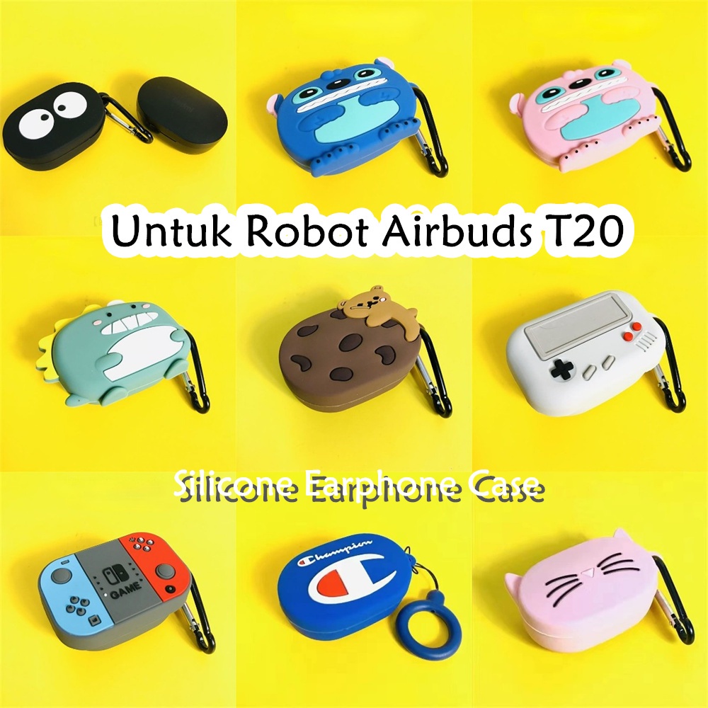 【variety】Untuk Robot Airbuds T20 Case  Kartun Briket Soft Silicone Earphone Case Cover