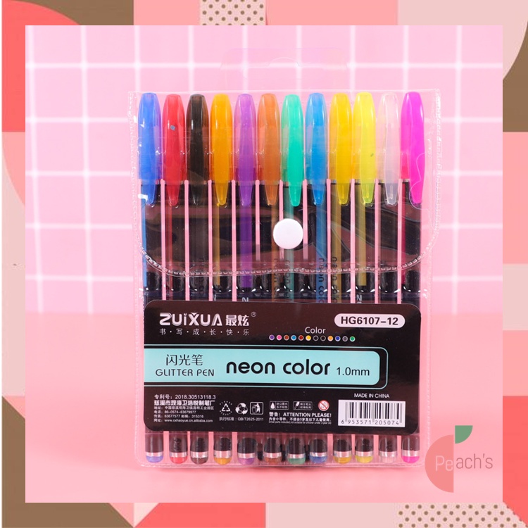 

PEACHs - S6076 Pen Gel Color / Pulpen Warna-Warni 12 PCS / Colorful Pulpen Gel Ink