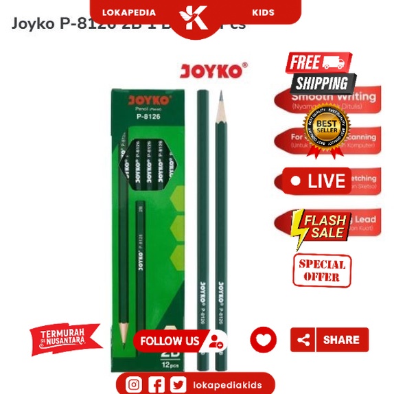 

Pensil 2B Joyko (12pcs) /Pensil Joyko P-8126 /Pencil 2B murah