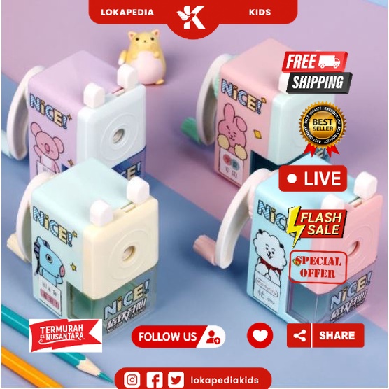 

Serutan Pensil Putar BTS / Rautan Meja Putar / Rautan Pensil / Orotan Pensil Meja BTS BT21