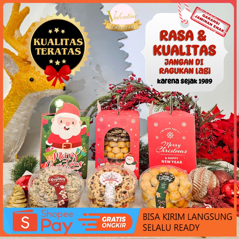 

Diskon Natal Paket Hampers Natal / Parcel / Bingkisan Kue Kering / Hadiah Special Christmas Kualitas Wisman | Kue Kering | Butter Cookies Cake | Nastar | Kastangel | Sagu Keju | | Promo 12.12