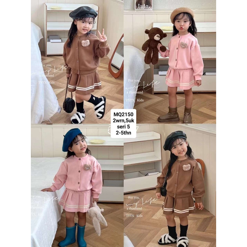 Kid_malang - Gaun Sweater Balita Perempuan Gaun Musim Gugur Musim Dingin Rajutan Lengan Panjang Anak