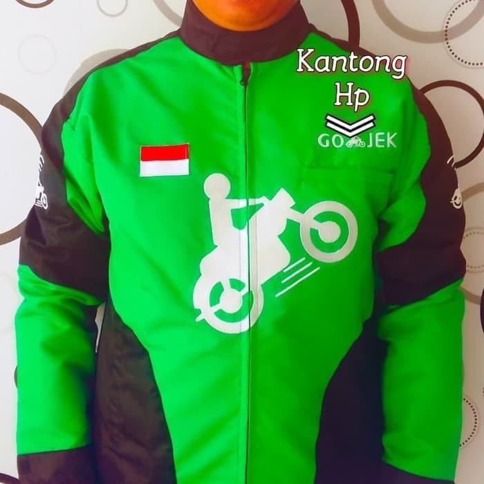 [JF87] helm gojek plus jaket baru - Hijau