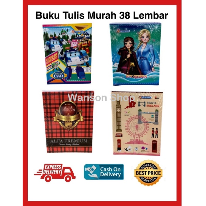 

BUKU TULIS 38 UKURAN KUARTO BUKU TULIS MURAH BUKU 38 ALFA - COWOK