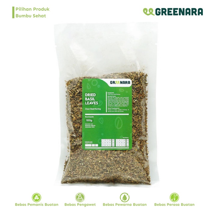 

[KUALITAS PREMIUM] dried basil leaves 100gr / daun basil kering 100 gram Termurah