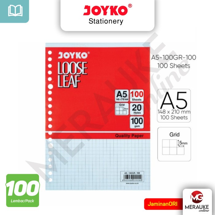 

JOYKO Loose Leaf GRID Ukuran A5 Isi 100 Lembar A5-100 GR-100