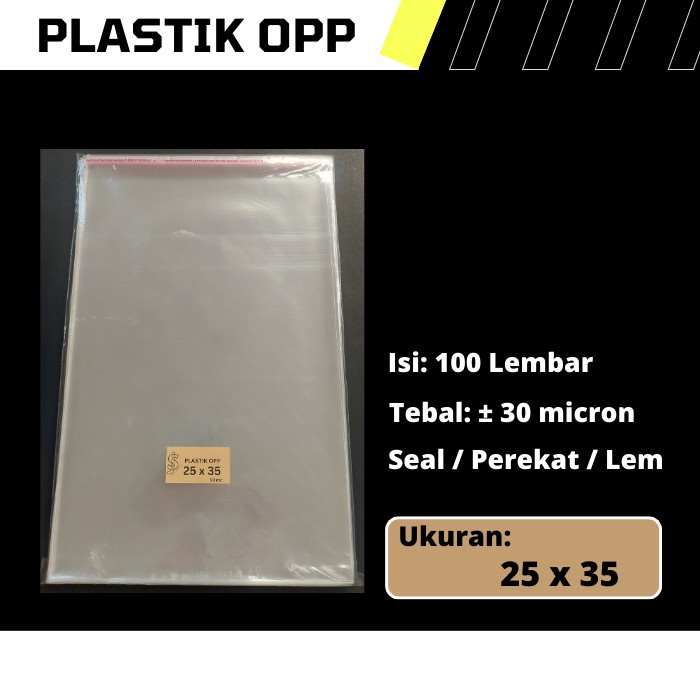 Plastik OPP Ukuran 25 cm x 35 cm / 25x35 cm / 25 x 35 cm