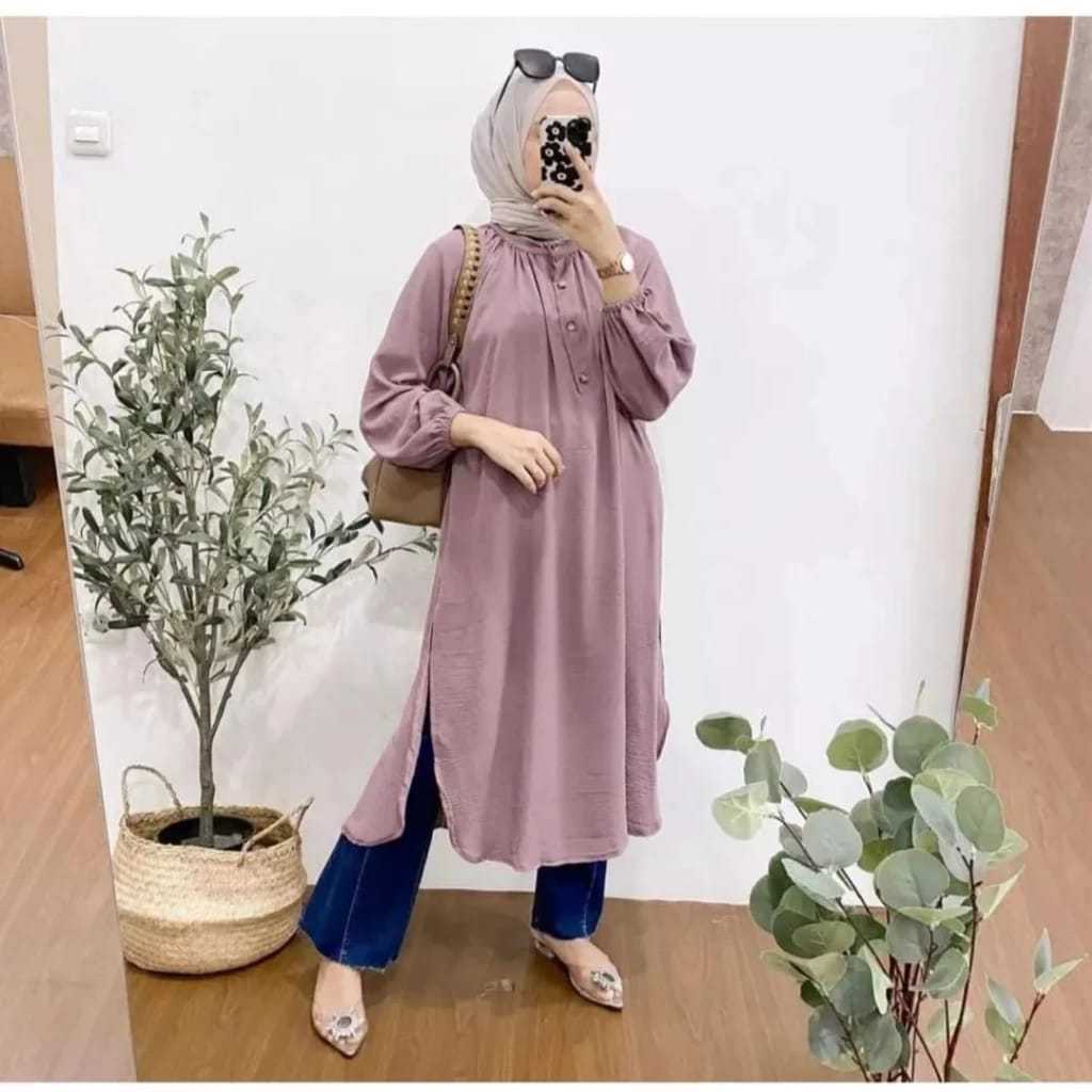VEXIOS - ZRX PAKAIAN WANITA MITA / MEISA TUNIK CRINCLE / Fashion Wanita Hijab Style / OOTD Kekinian 