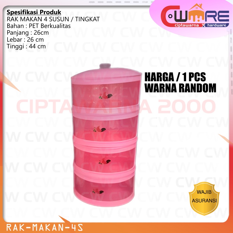 Rak Makanan Bulat Susun Tudung Saji Susun Rak Makan 4 Susun - CW2H