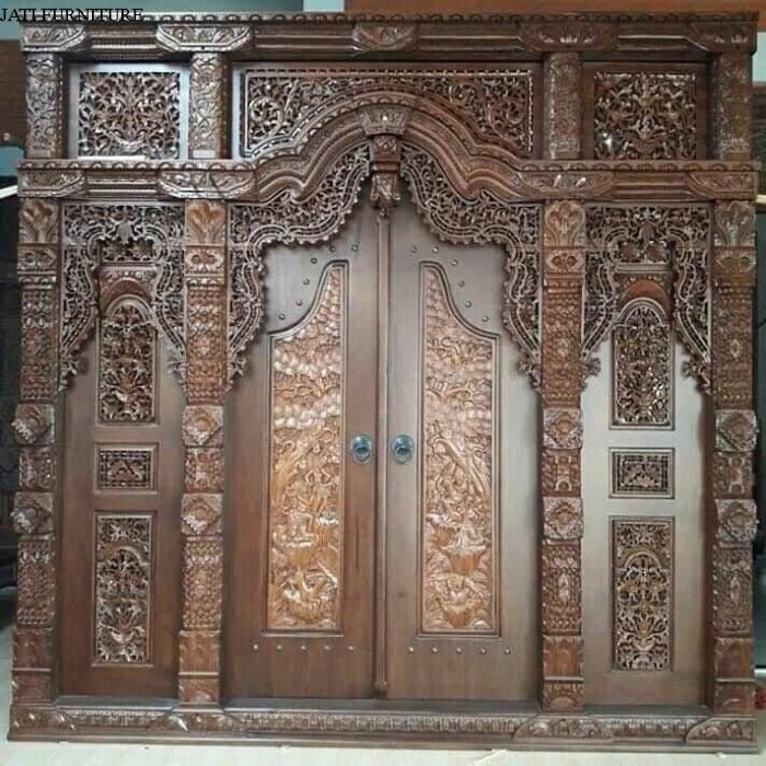 Termurah pintu gebyok ukir kayu jati jepara