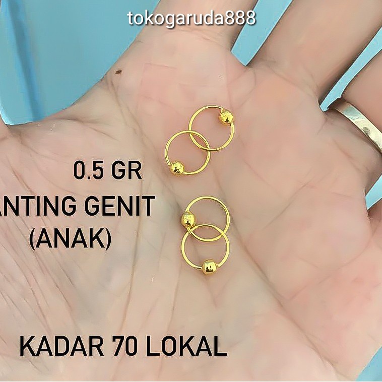 anting bulat merica anak dan dewasa emas asli kadar 700 70% 16k 22 gold anak dewasa gipsy gipsi giwa