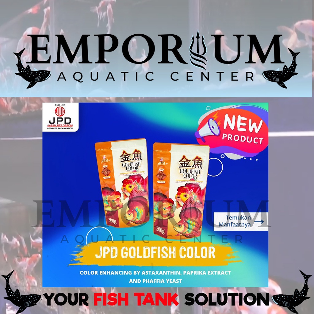 JPD GOLDFISH COLOR ENHANCING @300GR - PAKAN/PELET IKAN MAS KOKI / CICHLID UNTUK MENAIKAN WARNA