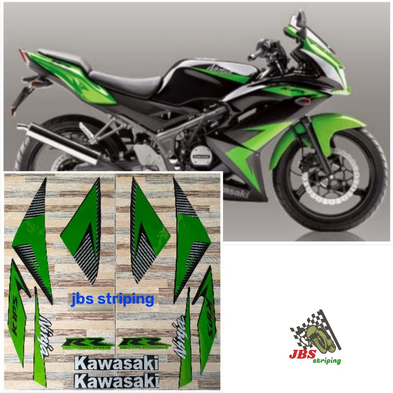 Stiker ninja rr Striping  Kawasaki Ninja RR hijau hitam tahun 2014 list body motor ninja