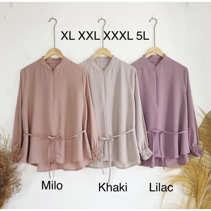 ✔Girya.Syo✔ - READY BLOUSE LILAC JUMBO/ BLOUSE BUSUI SIZE XXXL XXL XL/BLOUSE KERJA BIGSIZE