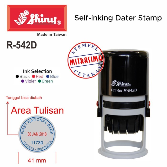 

Stempel Shiny R-542D R542D bulat dengan tanggal Tipe R 542D - Bodinya saja