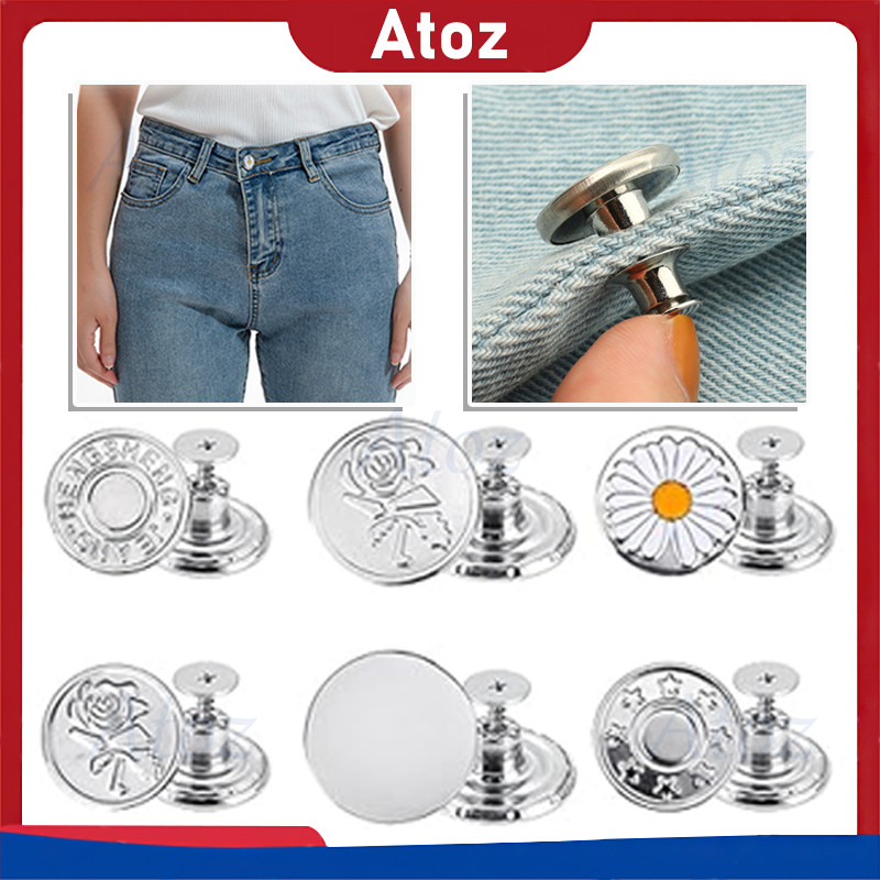 kancing pengecil jeans unisex / kancing jeans dapat dilepas / kancing celana copot pasang