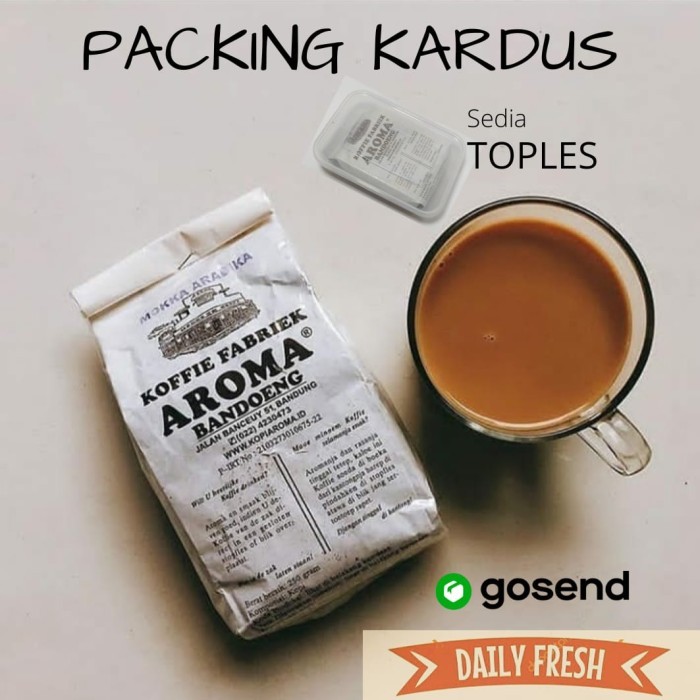

READY STOCK!!! KOPI AROMA BANDUNG 250gram Mokka Arabika, Robusta, MIX, Toraja - Robusta, Giling Kasar