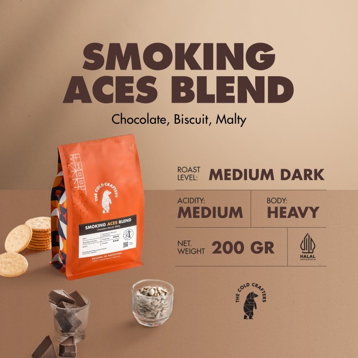 

READY STOCK!!! Smoking Aces Blend Arabika Arabica Robusta Biji Kopi Bubuk Espresso - Giling Medium, 100 gram