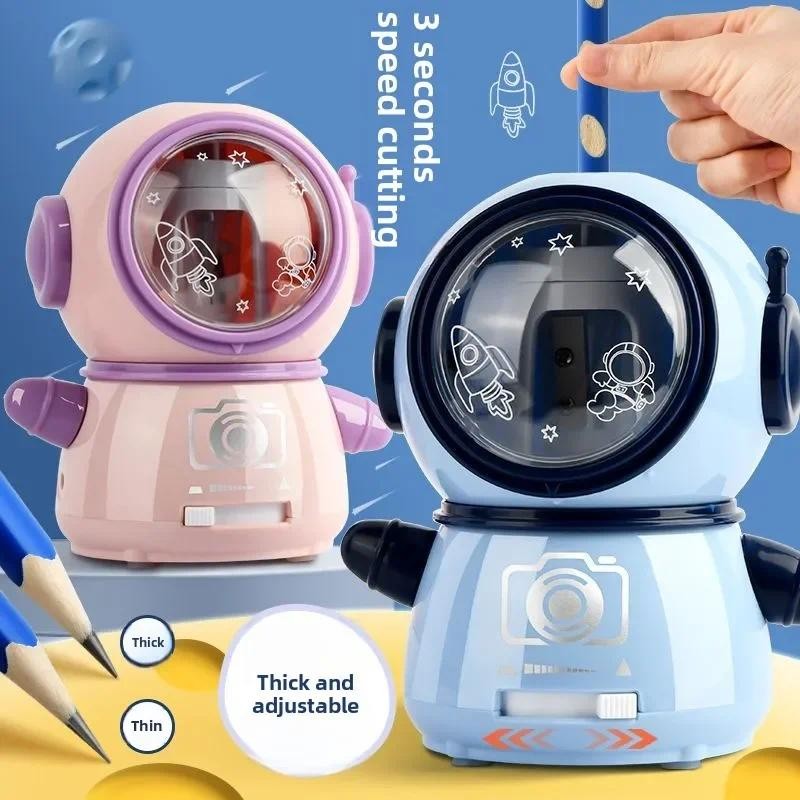 

Automatic Electric Pencil Sharpener Kawaii Stationery Astronaut Shaped Pencil Sharpener for Children School Supplies Stationery