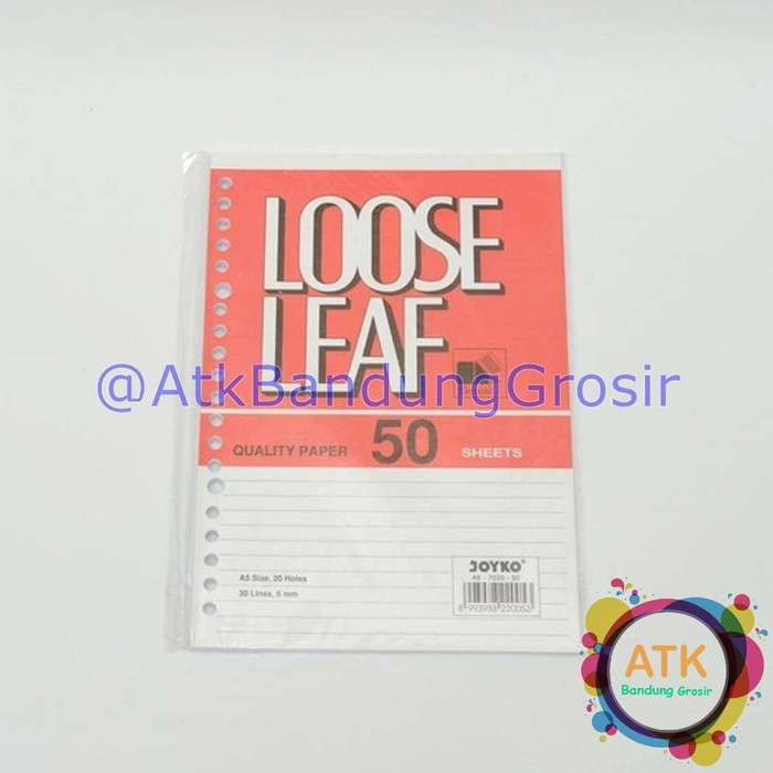

Loose Leaf Kertas File JOYKO A5 50 Lembar Refill Kertas Binder Grosir