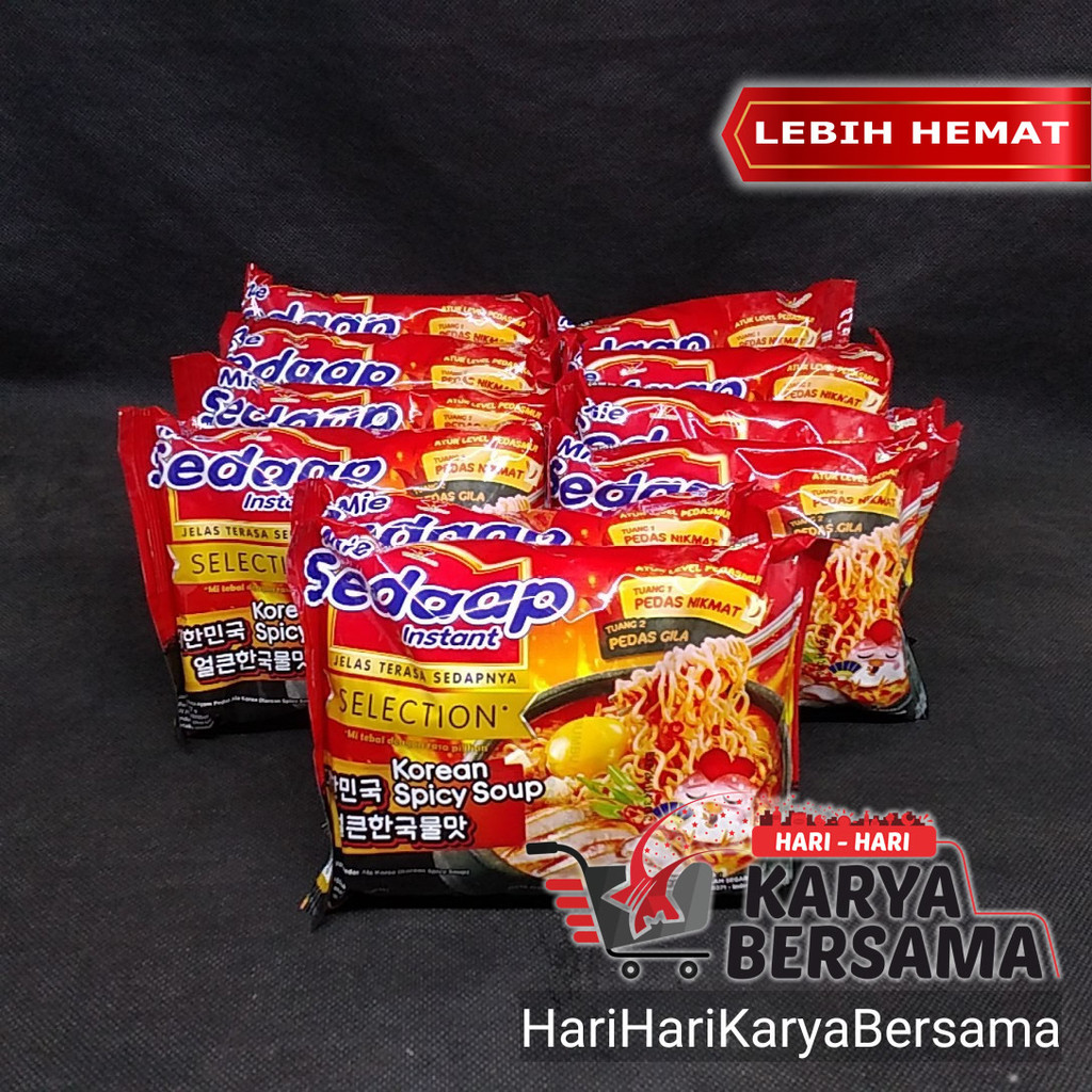 

MIE INSTAN MIE SEDAAP SEDAP INSTAN KUAH KOREAN SPICY SOUP PACK 10'S X 77GR