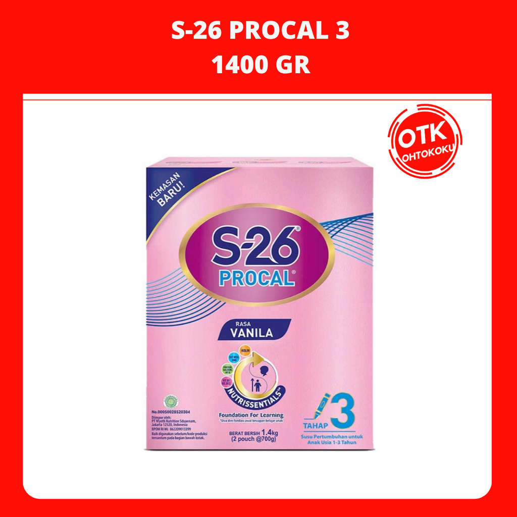 

S-26 Procal Tahap 3 Susu Pertumbuhan Usia 1-3 Tahun 1400 gr