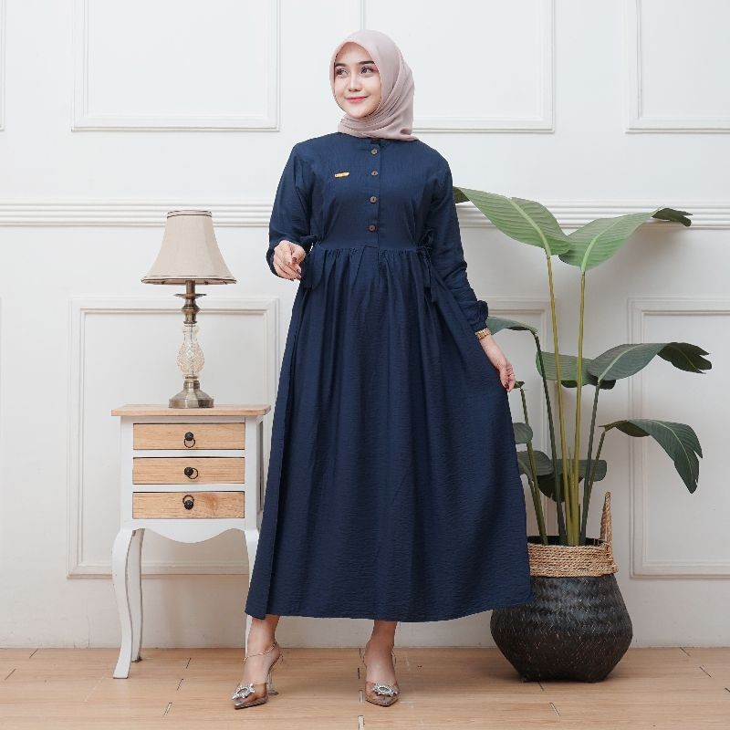 FR54E sherila gamis polo linen premium import