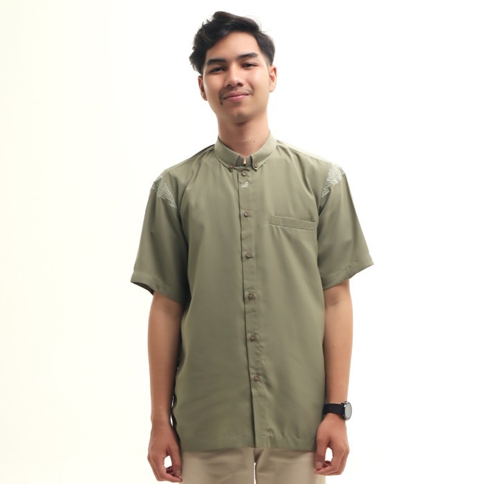 ✔E.SYO✔ - PROMO Rabbani - Baju Muslim Gamis Koko Couple Qalesya Exclusive - Koko - Hijau, S