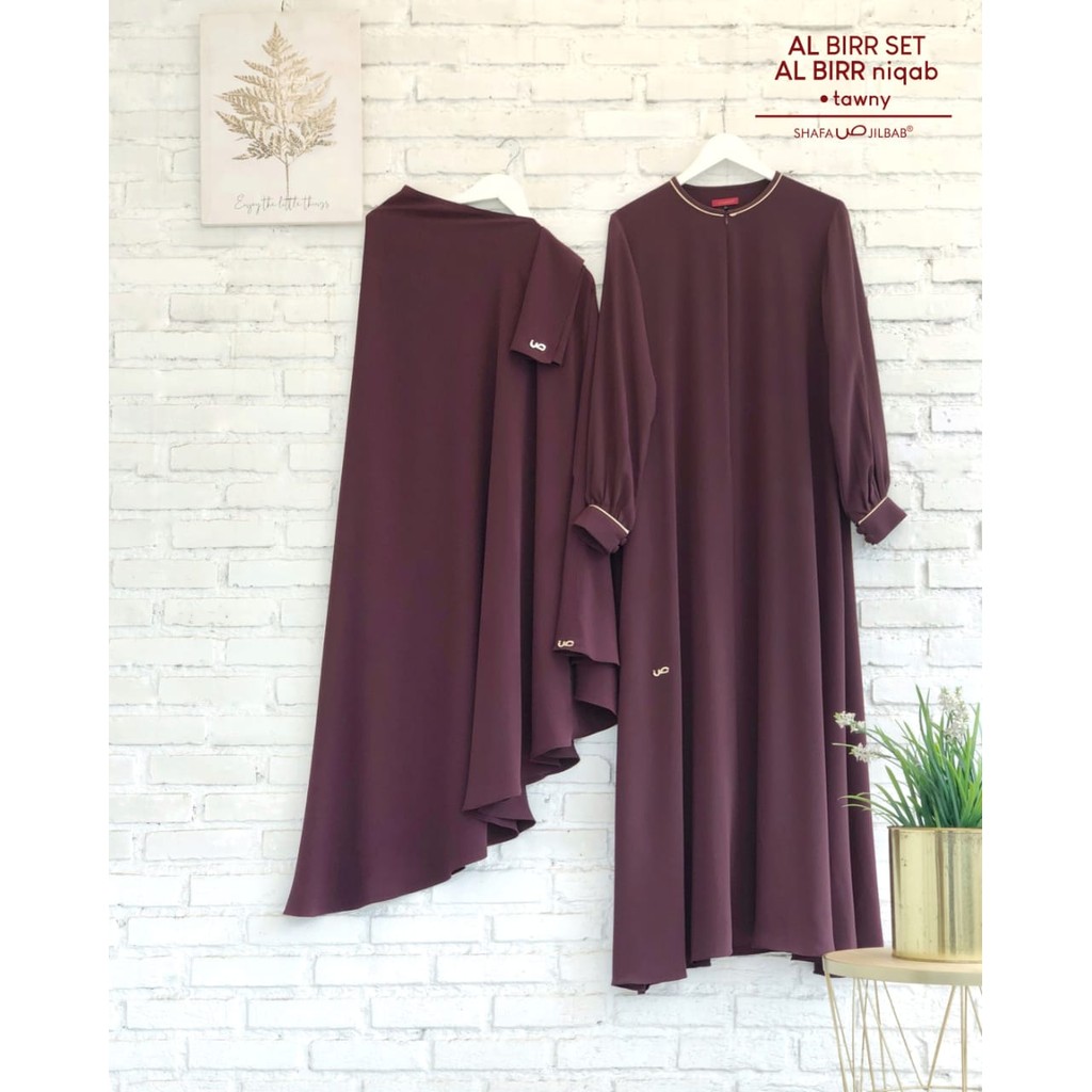 gamis set khimar al birr tawny shafa jilbab