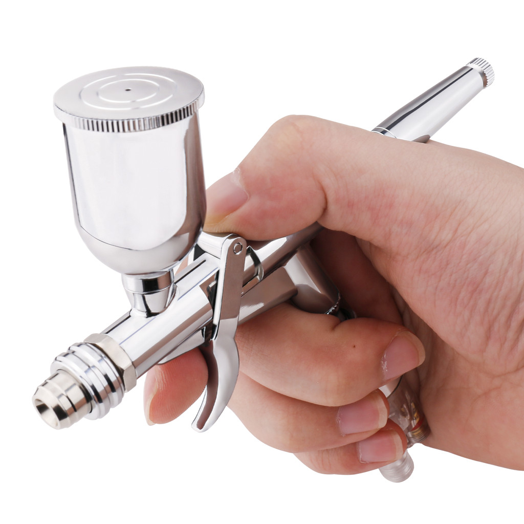 

Pistol Grip Airbrush Kit 0.3mm/0.5mm with Fan Cap 15CC Fluids Cups Efficiency for Car Model DIY Painting Makeup Nail Art Cake