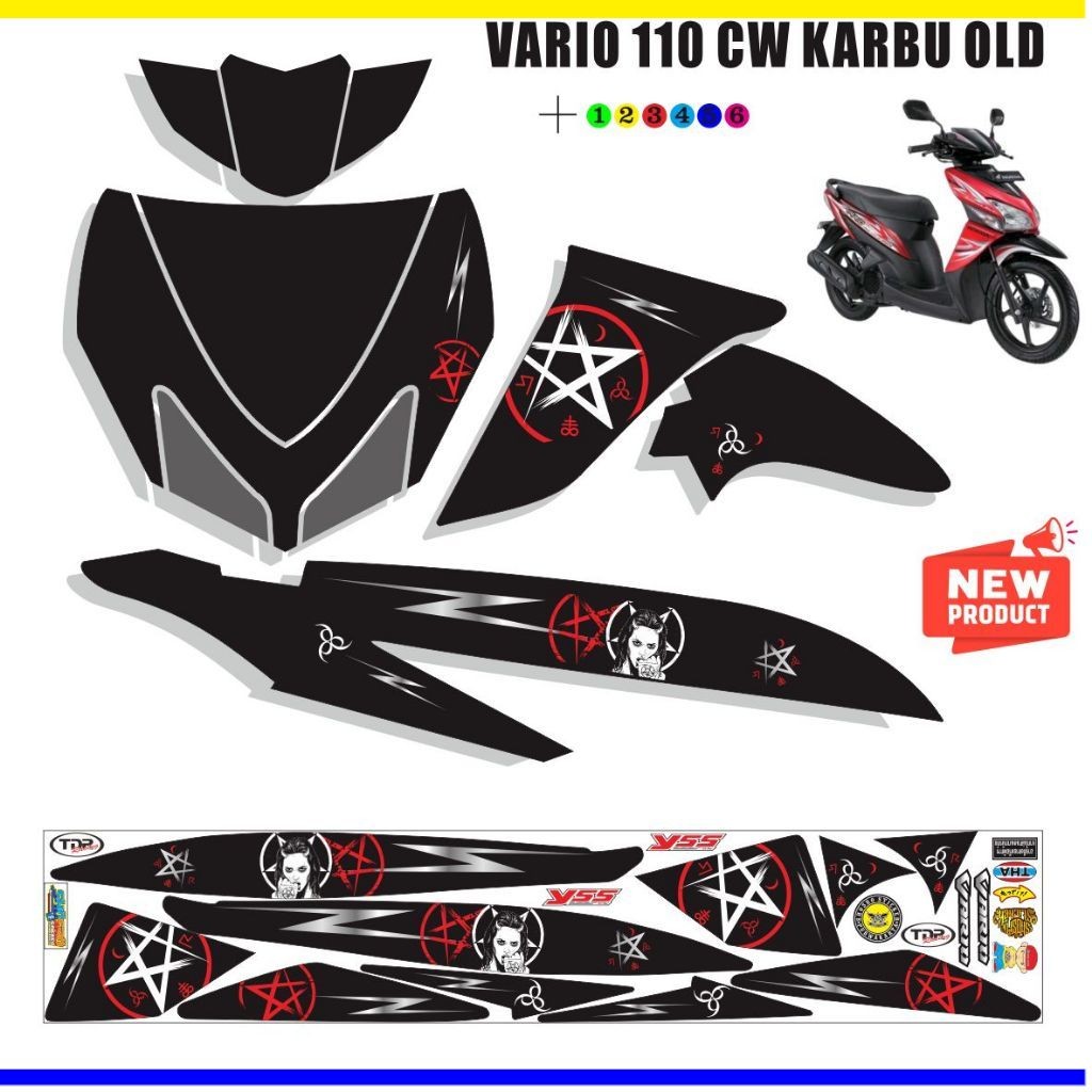 STIKER MOTOR VARIO CW OLD 110 / VARIASI STRIPING VARIO CW STIKER