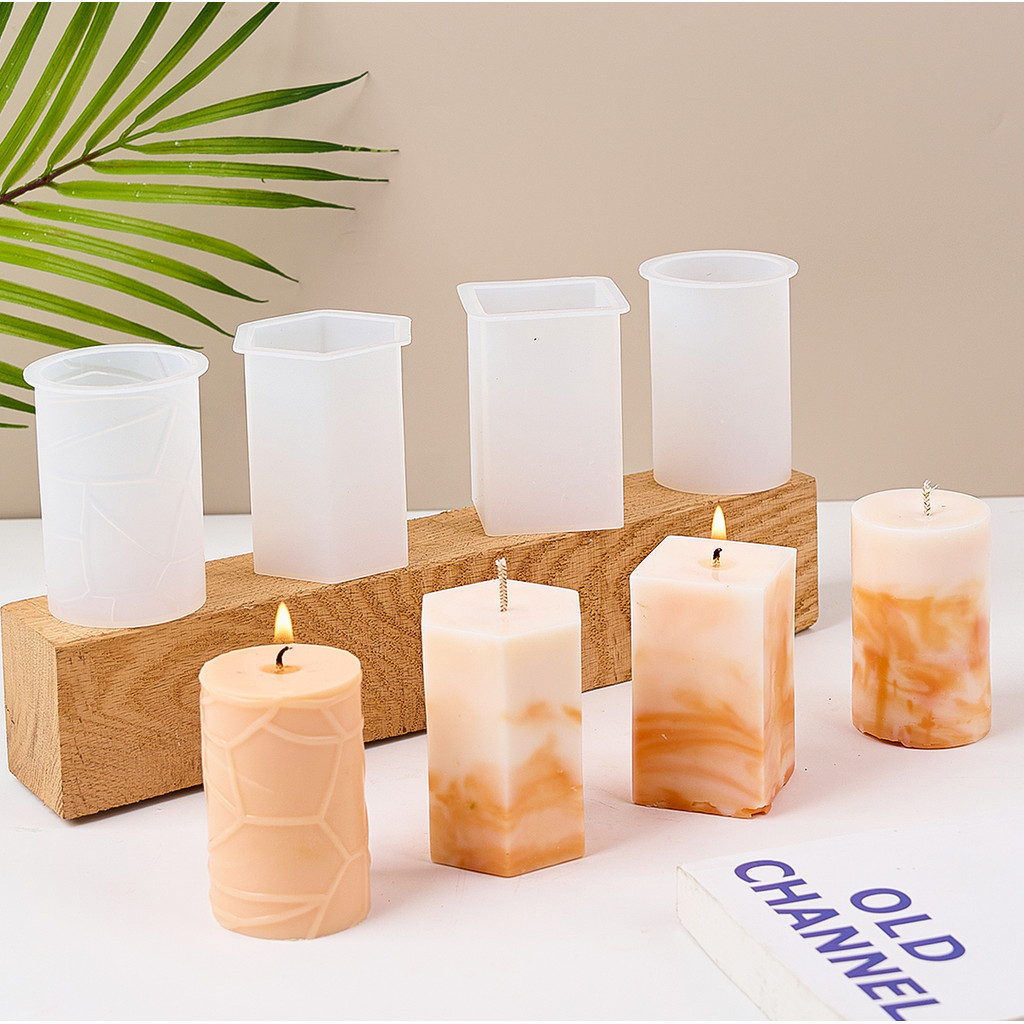 

Geometric Cylinder Silicone Mold DIY Handmade Soap Scented Candle Gypsum Making Resin Molds Simple 3D Crafts Gifts Home Decor