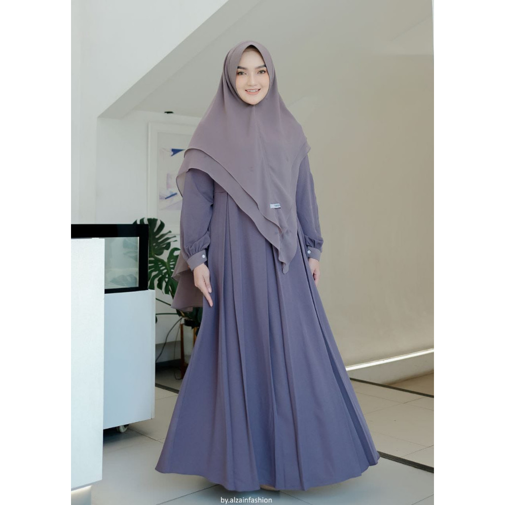 RHGAMIS CRINGKLE PREMIUM MIX CERUTY 2 LAYER - GAMIS YAUMMI SET HIJAB - GAMIS MODEL TERPOPULER -  FAS