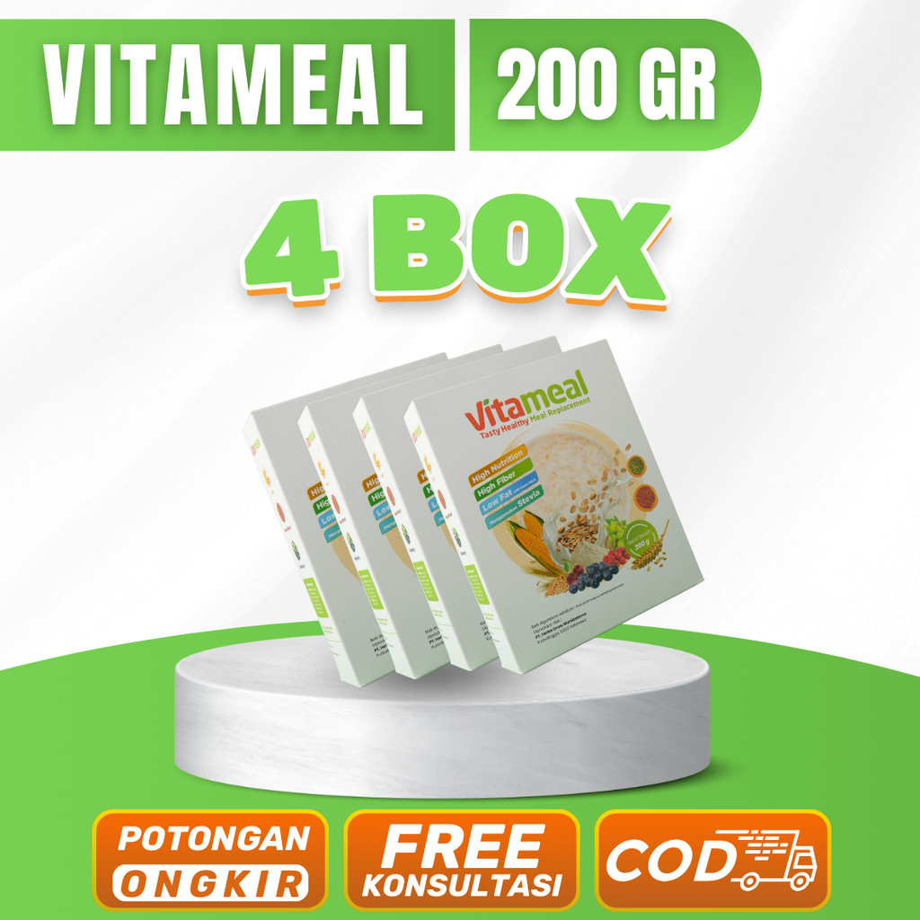 

4 Box VITAMEAL Sereal Sehat Multigrain Atasi Diabetes Menurunkan Gula Darah Mengatasi Kencing Manis Diabetes Melitus