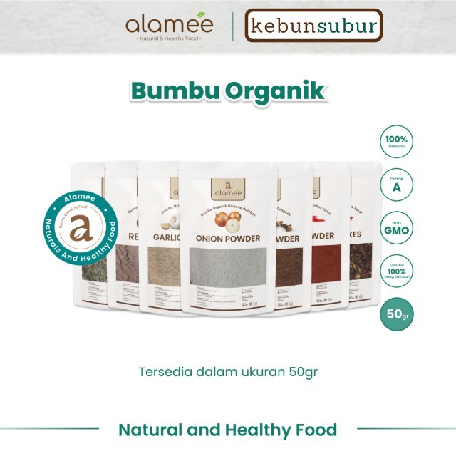 

ALAMEE Bumbu Dapur Bubuk Lengkap Bawang Merah Jahe Paprika Rosemary Kemiri Bombay Ginger Organik kebunsubur kebunsubur