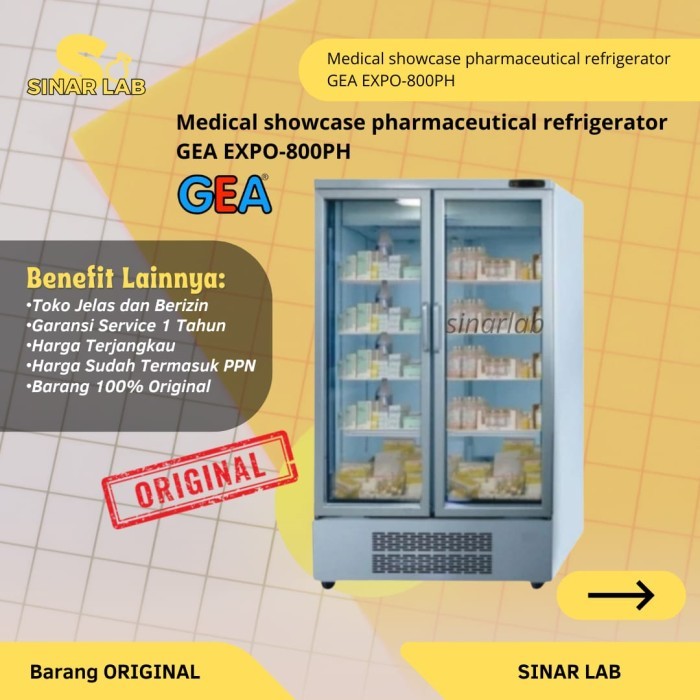 Medical showcase pharmaceutical refrigerator GEA EXPO-800PH