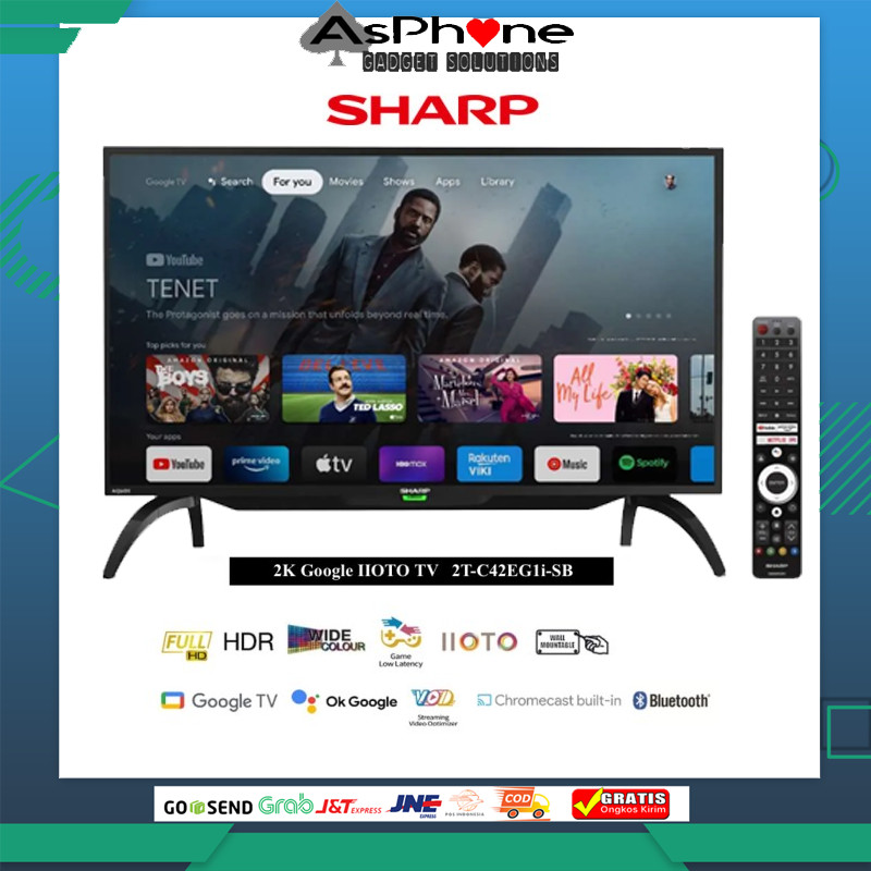 Sharp 42in google tv android  tipe 42EG1x garansi resmi