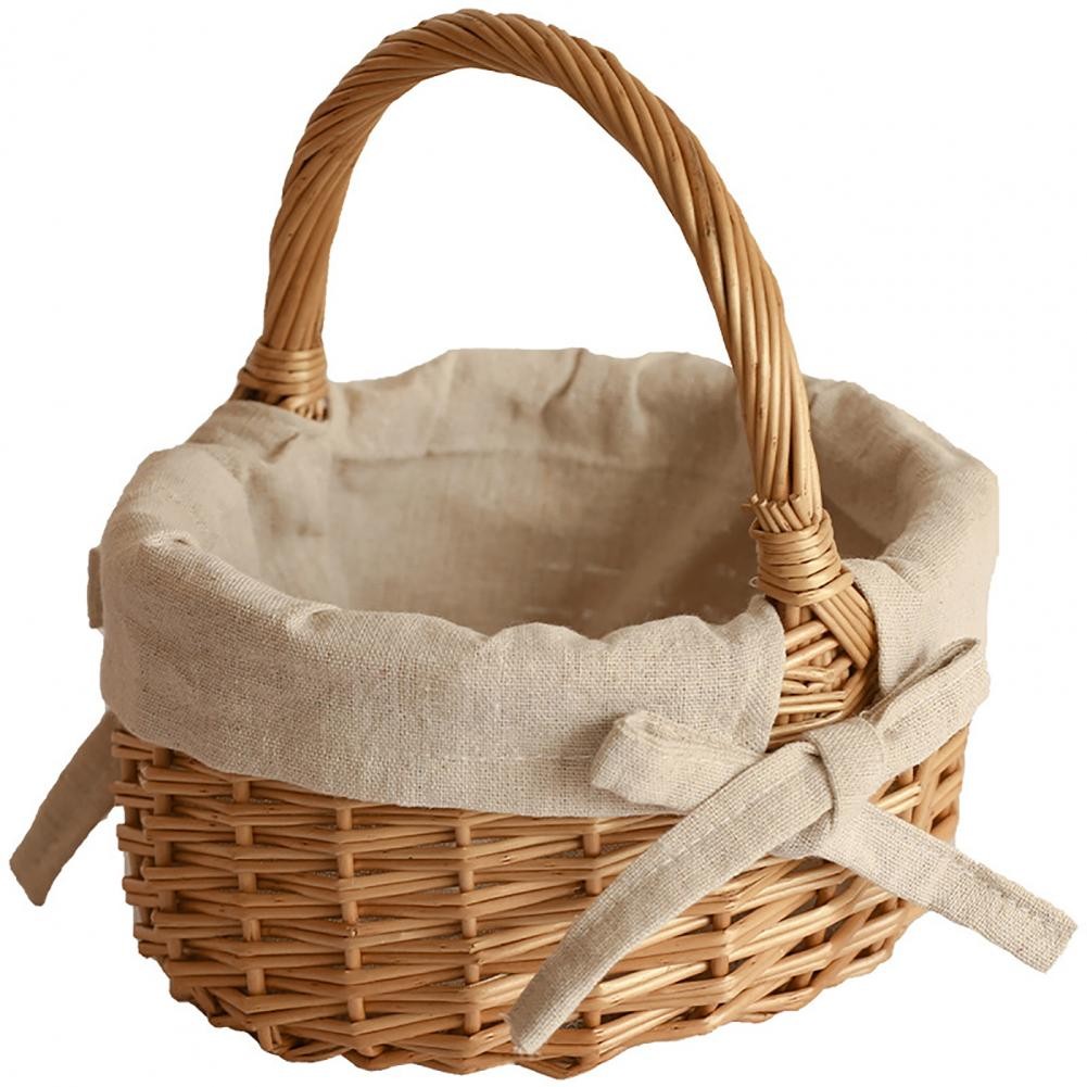 

Wedding Basket Fruit Bow-knot Featuring Large Capacity Wedding Bridal Girl Flower Basket Storage Basket