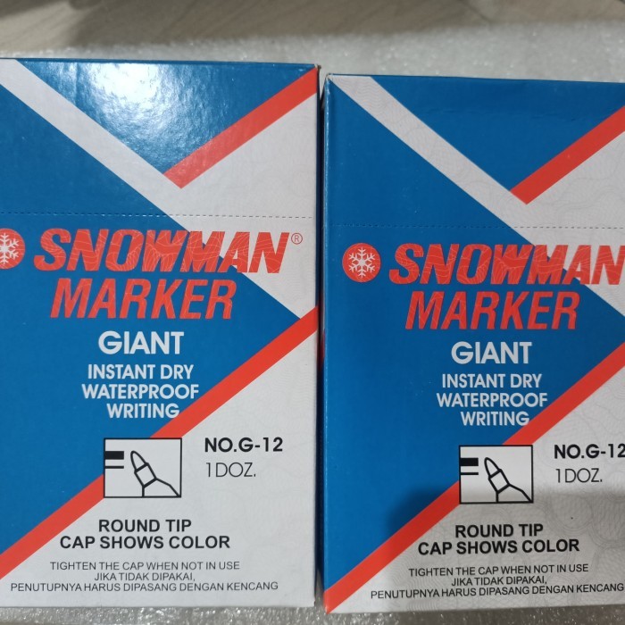 

spidol snowman permanent G 12 hitam 12pcs