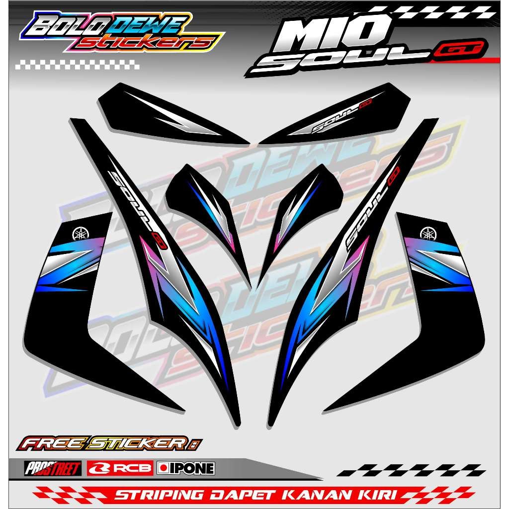 STRIPING VARIASI YAMAHA MIO SOUL GT / STICKER LIST VARIASI MOTOR MIO SOUL GT
