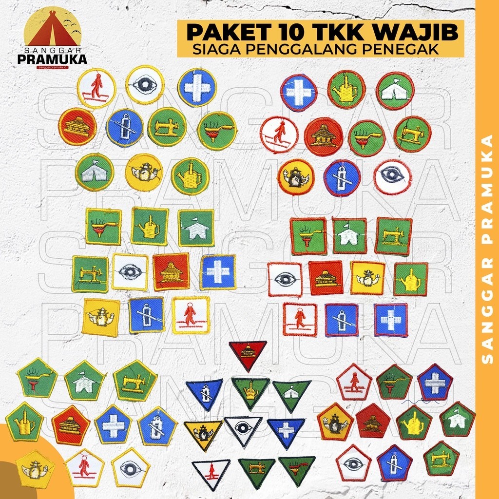 Bordir Tkk Pramuka Wajib / Paket 10 Tkk Pramuka Penggalang Penegak Siaga