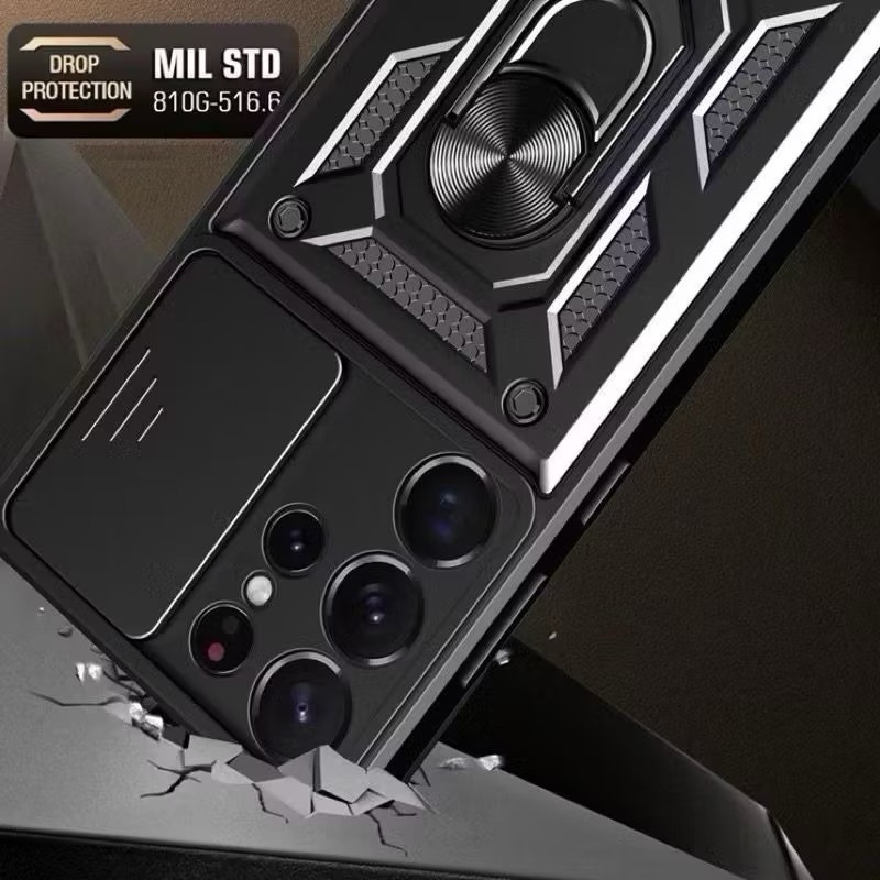 Softshell Armor Case Defence With Ring Stand Samsung S24 Ultra S24 Plus - S23 Ultra S23 Plus - S22 U