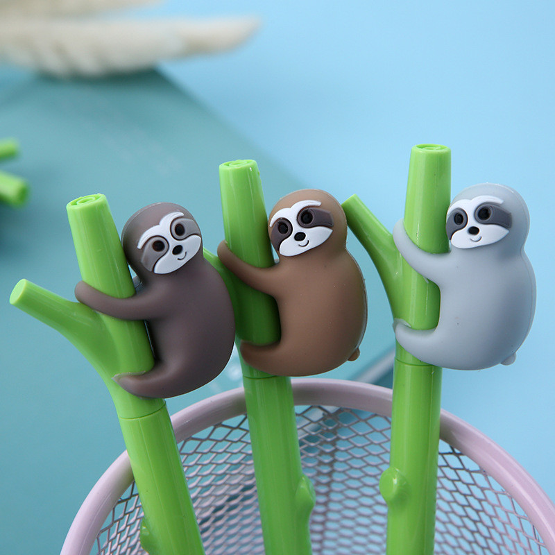 

3 pcs/lot 0.5mm Kawaii Sloths Climb Trees Gel Pens Ink Cute Stationery Pen School Office Writing Supplies Accessories