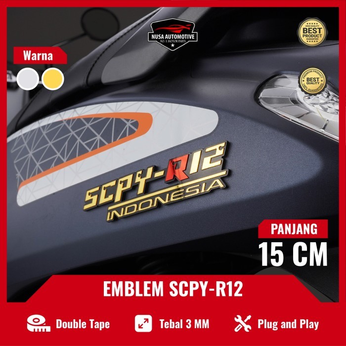 EMBLEM SCOOPY TIMBUL STIKER MOTOR SCOOPY SCPY R12 LOGO TIMBUL 3D