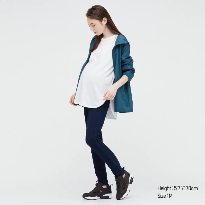 *TERLARIS* UNIQLO CELANA LEGGING MATERNITY ULTRA STRETCH PANJANG WANITA HAMIL  BLUE, M COD