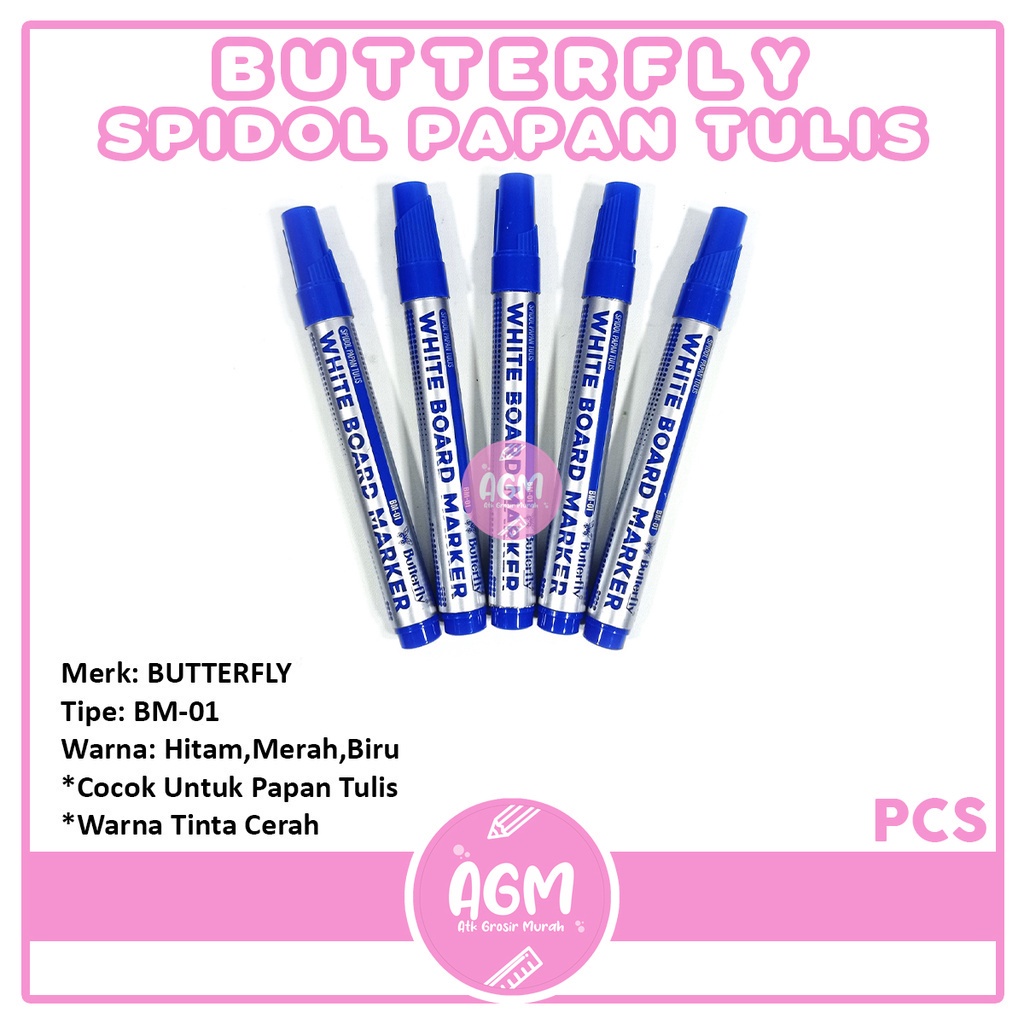 

BUTTERFLY - Spidol White Board Marker/ Spidol Papan Tulis BM - 01/ Pcs